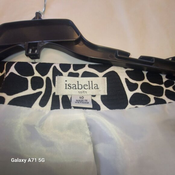 Isabella Size 10 Womans Blazer, Black and White, Animal Print, Lined, $Front Hid - Picture 4 of 7